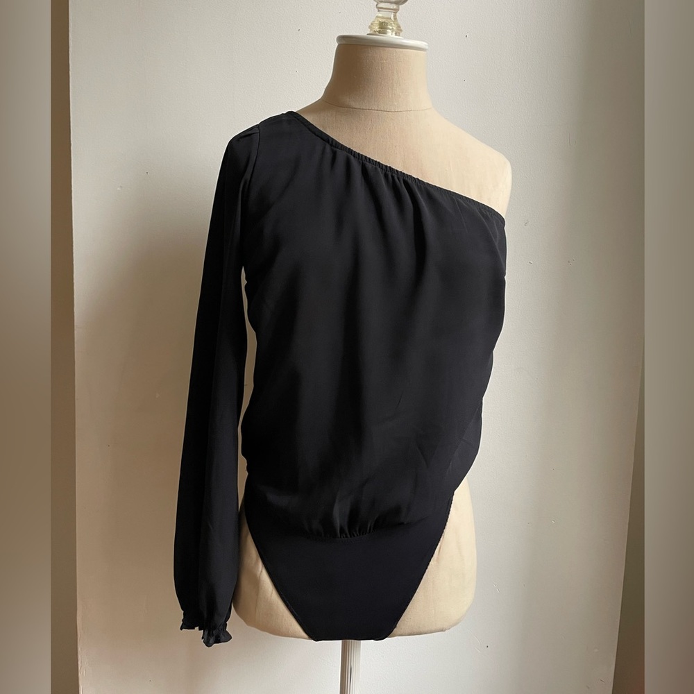 Abercrombie & Fitch Black Asymmetrical Bodysuit